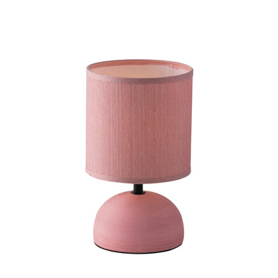Lampada comodino abat jour rosa con paralume  42331