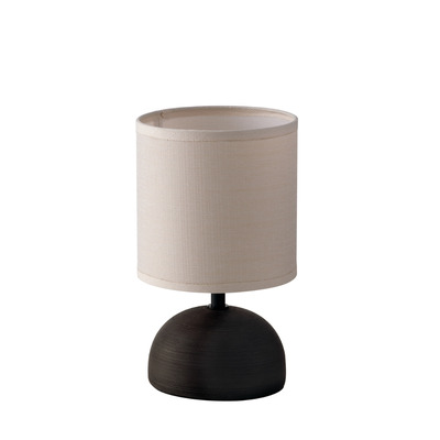 Lampada comodino weng&egrave; paralume base tonda ceramica LUCI