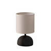 Lampada comodino weng&egrave; paralume base tonda ceramica LUCI
