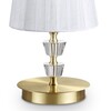 Immagine aggiuntiva di Lampada comodino ottone satinato paralume organza plissettata bianca PEGASO T