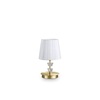 Particolare di Lampada comodino ottone satinato paralume organza plissettata bianca PEGASO TL1 SMALL