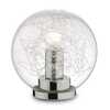 Particolare di Lampada comodino o tavolo 20cm sfera trasparente fili interni MAPA MAX TL1 D20 IDEAL 