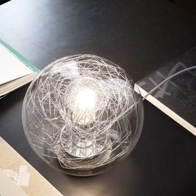 Lampada comodino o tavolo 20cm sfera trasparente fili interni MAPA MAX TL1 D20 IDEAL LUX
