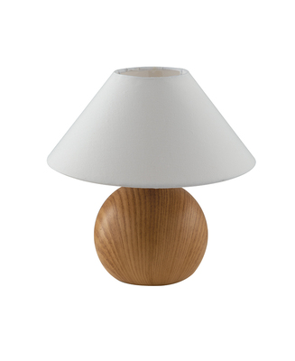 Lampada tavolo e abat jour base ceramica decoro legno chiaro 39495 LUCI ECONOMICHE