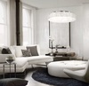 Ambientazione Lampadario moderno maestoso 60cm quadretti cristallo fascia rotonda ROMA SP12
