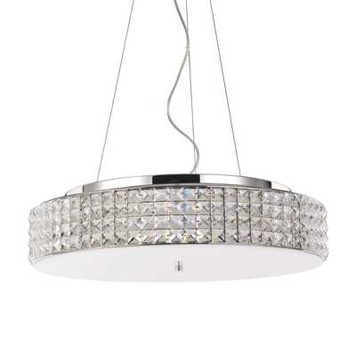 Lampadario moderno con fascia di quadretti di cristallo 50cm G9 LED ROMA SP9 IDEAL LUX