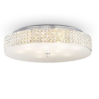 Plafoniera grande 60cm 12 luci led G9 fascia quadretti cristallo ROMA PL12 IDEAL LUX