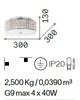 Misure Plafoniera 30cm tempestata di cristalli laterali 4 luci G9 Led ROMA PL4 IDEAL