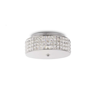 Plafoniera 30cm tempestata di cristalli laterali 4 luci G9 Led ROMA PL4 IDEAL LUX