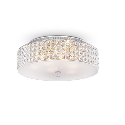 Plafoniera a fascia rotonda con quadretti cristallo 40cm G9 led ROMA PL6 IDEAL LUX