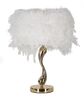 Immagine aggiuntiva di Sinuosa lampada piume leggere da arredo bianca 25x47  42433