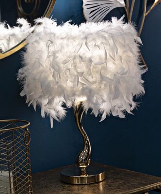 Sinuosa lampada piume leggere da arredo bianca 25x47  42433