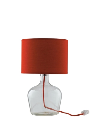 Lampada da tavolo con diffusore rosso e base trasparente in vetro 39570 LUCI MODERNE