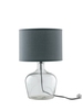 Lampada base in vetro trasparente e paralume grigio 39568 LUCI MODERNE