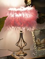 Lampada delicate piume rosa elegance arredo o comodino 25x54  42436