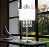 Lampada tavolo cromata con paralume effetto metallizzato e cristalli alta 52cm OPERA TL1 IDEAL LUX