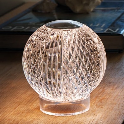 Lampada LED design sfera diamantata 12cm senza fili ricaricabile 42623 COLORI E LUCI