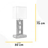 Immagine aggiuntiva di Lampada tavolo grande 75cm legno 3 riquadri intagliati naturalezza moderna  4