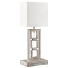 Lampada tavolo grande 75cm legno 3 riquadri intagliati naturalezza moderna 43229 KIZAR LUCI MODERNE