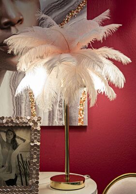 Lampada con piume rosa da arredo ciuffo diametro 40cm  42423