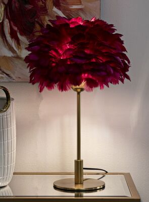 Lampada tavolo da arredo eterea soffici piume burgundy 30x50  42429