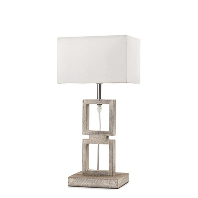 Lampada tavolo struttura in legno 2 riquadri naturalezza moderna alta 40cm 43228 KIZAR LUCI MODERNE