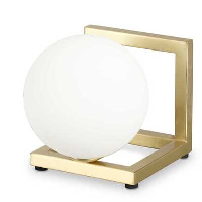 Lampada abatjour ottone satinato  quadrata design sfera ANGOLO TL1 OTTONE IDEAL LUX