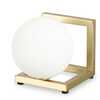 Lampada abatjour ottone satinato  quadrata design sfera ANGOLO TL1 OTTONE IDEAL LUX