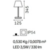 Misure Lampada da tavolo senza fili design ricaricabile LOLITA