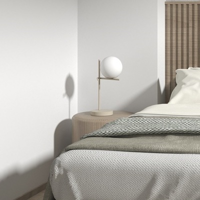 Lampada comodino abat jour tortora moderna deliziosa sfera a pallina vetro opaco 1200/P-SA BOOMERANG