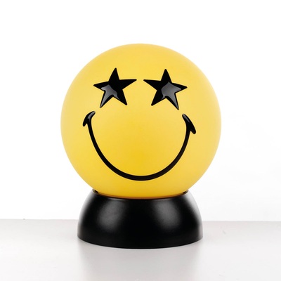 Lampada emoticon sorriso occhi a stella emoji gialla con lampadina LED 40438 LUCI E COLORI