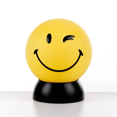 Lampada tavolo a sfera occhiolino Smile giallo lampadina LED 40437 LUCI E COLORI