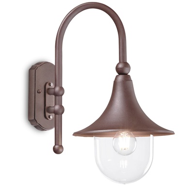 Applique a parete esterno marrone caldo coffee braccio curvo luce verso basso CIMA AP1 COFFEE IDEAL 