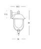 Applique esterno rame rustica mini 890-14 misure