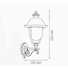 Misure Applique esterno ricciolo cappello rame verso il basso