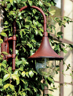 Lampada parete esterno grande ruggine DE LUXE diffusore trasparente 39914 LAMPARA 347/11