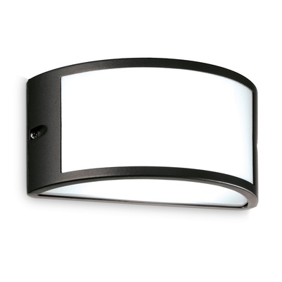 Lampada parete fascia morbida dettagli neri esterni moderni REX-1 AP1 NERO IDEAL LUX