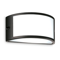 Lampada parete fascia morbida dettagli neri esterni moderni REX-1 AP1 NERO IDEAL LUX