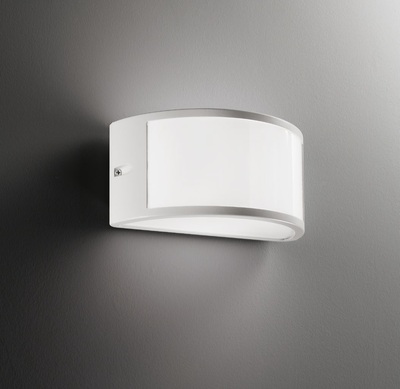 Applique esterno curva bianca elegante emissione 3 lati REX-1 AP1 BIANCO IDEAL LUX