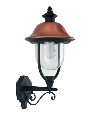 Applique esterno ricciolo cappello rame verso l&rsquo;alto 40754 LUCI ESTERNO