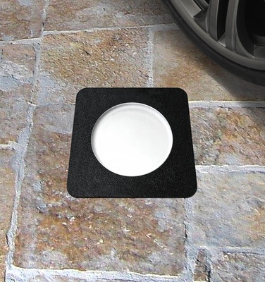 Faretto quadrato nero per esterno da incasso grigio 16cm  43594