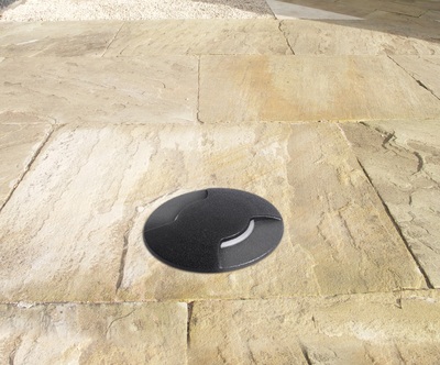 Faretto pavimento esterno nero incasso 2 fessure diametro 9cm  43600