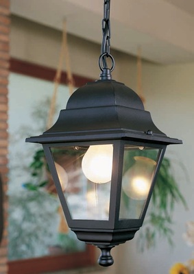 Lampadario a sospensione lanterna mini quadrata nero per esterno 223/06 LUCI ESTERNO