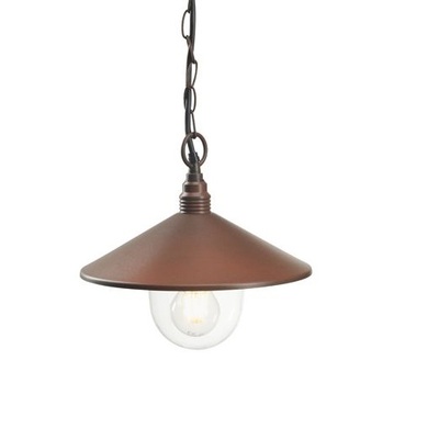 Lampadario piccolo per esterno con cappello a piatto corten 27cm 159/36 LUCI ESTERNO
