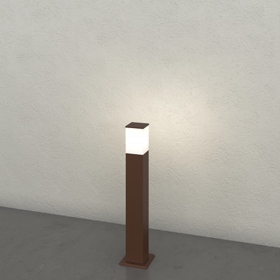 Paletto da giardino corten 60 cm per vialetti esterni quadrato minimal  45553