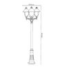 Misure Palo da giardino con 3 luci alto 230cm lanterne rame e trasparenti