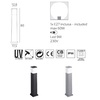 Misure Lampione moderno squadrato alto 80 con lampadina E27 8,5 W CCT