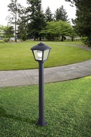 Palo da giardino nero 94,5 cm lanterna in resina antiurto IP55  45497