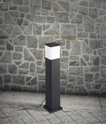Palo da vialetto moderno quadrato nero lampadina E27  45687