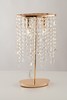 Lampada da tavolo comodino bureau grande oro con cristalli due luci 40232 LUCI CRISTALLI